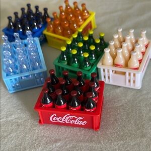 Dollhouse Soda Set 6 crates soda bottles drinks mini bottles